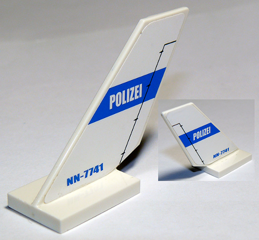 Lego Tail Shuttle with 'POLIZEI' and 'NN-7741' Pattern on Both Sides (Stickers) - Set 7741