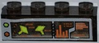 Lego Brick 1 x 4 without Bottom Tubes with Alien Spaceships on Monitor Pattern (Sticker) - Set 7648
