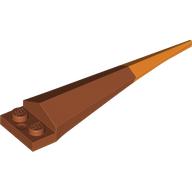 Lego Plate Special 1 x 2 with Angular Extension and Flexible Orange Tip / Dark Orange
