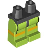 Lego Hips and Lime Legs with Black Lines and Yellow Knee Stripes Print