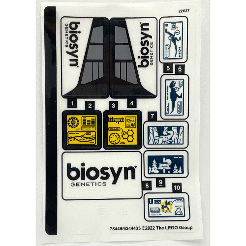 Lego Sticker Sheet for Set 76949-1 / Trans-Clear