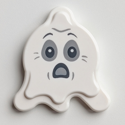 Lego Tile Special, Splat with Rounded Sides, Ghost Print