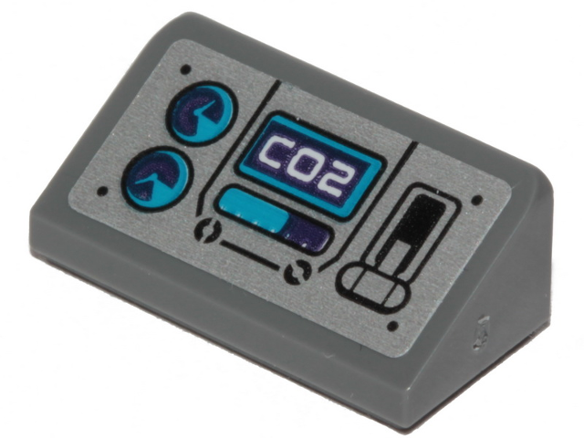 Lego Slope 30 1 x 2 x 2/3 with 'CO2', Gauges and Lever Pattern (Sticker) - Set 70433