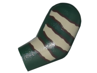 Lego Arm, Left with Tan Stripes Pattern / Dark Green