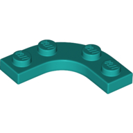 Lego Plate Round Corner 3 x 3 with 2 x 2 Round Cutout / Dark Turquoise
