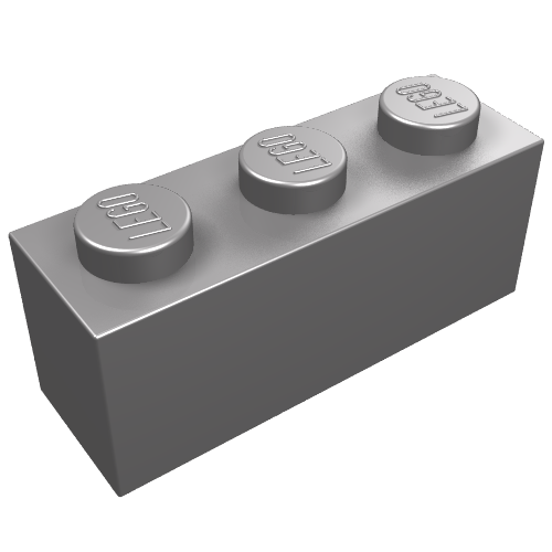 Lego Brick 1 x 3 / Flat Silver