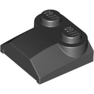 Lego Brick Curved 2 x 2 x 2/3 Two Studs and Lip End / Black