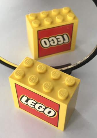 Lego Brick 2 x 4 x 3 with Lego Logo Pattern on Both Sides