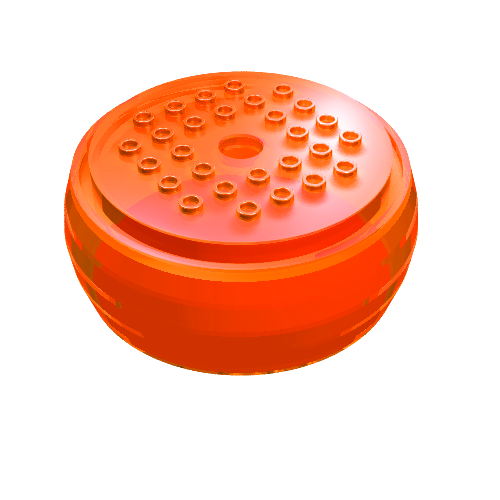 Lego Pod, Center Barrel Section 10 x 10 x 3 1/3 X-Pod / Trans-Neon Orange