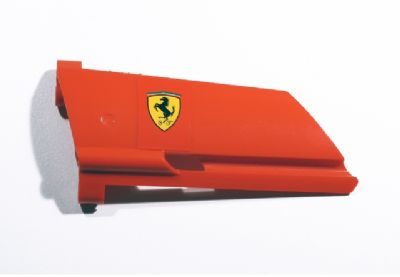 Lego Technic, Panel Fairing #21 Large Long, Small Hole, Side B with Ferrari Logo Pattern (Sticker) - Set 8674 / Red