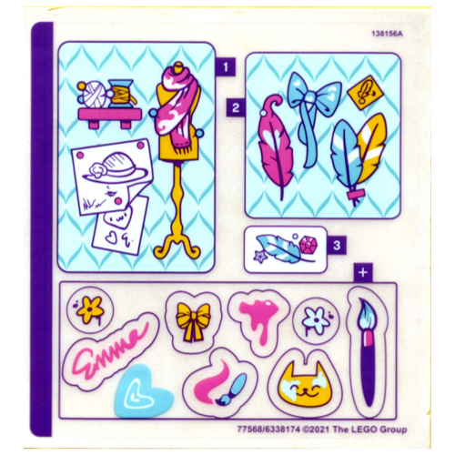 Lego Sticker Sheet for Set 41668-1 / [No Color/Any Color]
