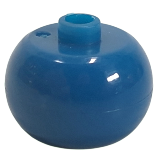 Lego Pen Bead, Round Orb with Light Blue Stipes Print / Blue