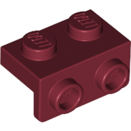 Lego Bracket 1 x 2 - 1 x 2 / Dark Red
