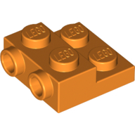 Lego Plate Special 2 x 2 x 2/3 with Two Studs On Side and Two Raised [Solid Anti-stud] / Orange