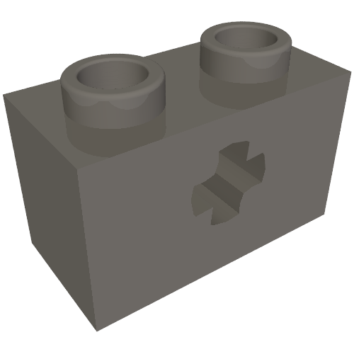 Lego Technic Brick 1 x 2 with Axle Hole Type 2 [X Opening] / Dark Bluish Gray