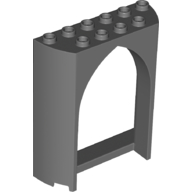 Lego Panel 2 x 6 x 6 with Gothic Arch / Dark Bluish Gray