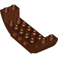 Lego Brick Curved Inverted 2 x 8 x 2 Double / Reddish Brown