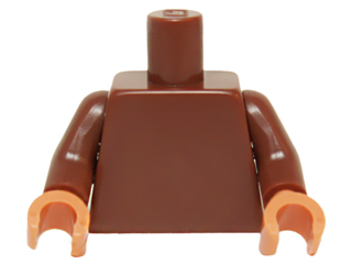Lego Torso Plain / Reddish Brown Arms / Nougat Hands