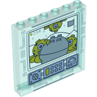 Lego Panel 1 x 6 x 5 with Screen with Aliens, Buttons Print
