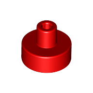 Lego Tile Round 1 x 1 with Hollow Bar / Red