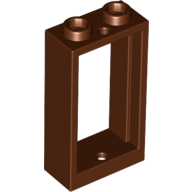 Lego Window 1 x 2 x 3 Flat Front / Reddish Brown