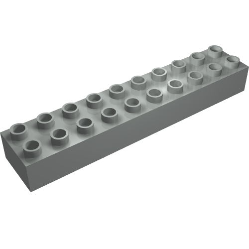 Lego Duplo Brick 2 x 10 / Light Gray
