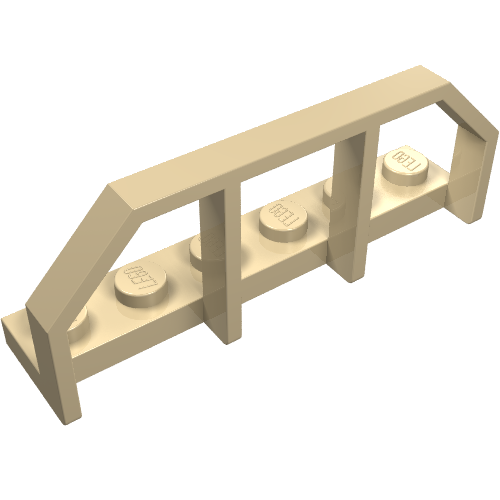Lego Plate Special 1 x 6 with Train Wagon End Fence / Tan