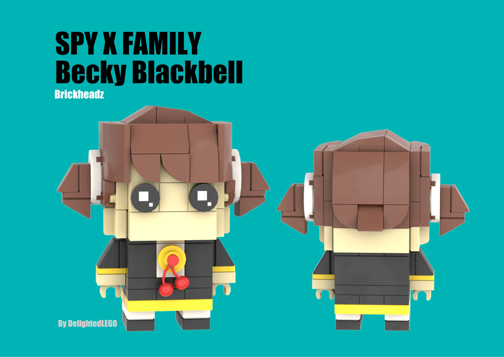 Lego Becky Blackbell from SPY x FAMILY, 3X3 Brickheadz