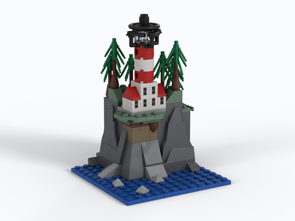 Lego Microscale Clifftop Lighthouse