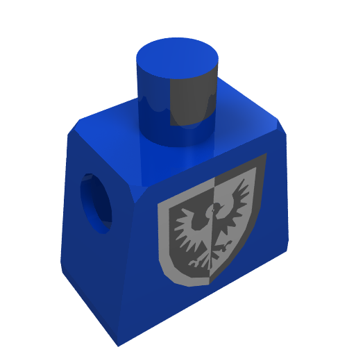 Lego Torso Castle Black Falcon Print Old Style Torso with Rounder Bottomed Shield and Black Neck Marking