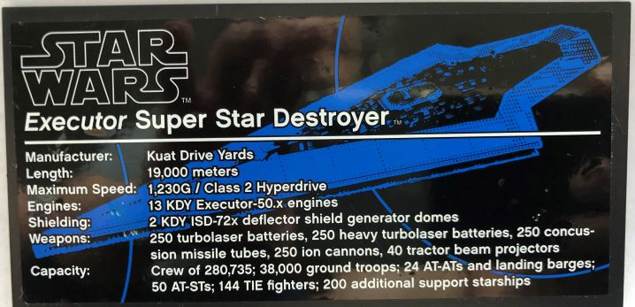 Lego Tile 8 x 16 with Bottom Tubes, Textured Surface with Star Wars Executor Super Star Destroyer Pattern (Sticker) - Set 10221 / Black