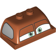 Lego Windscreen 2 x 4 x 1 1/3 with Window and Eyes Print (Smokey)