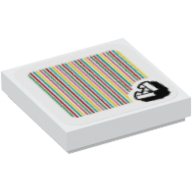 Lego Tile 2 x 2 with Piranha Plant and Barcode Print (Sticker)