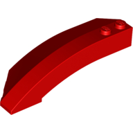 Lego Brick Wedged, Curved 8 x 3 x 2 Open Right / Red