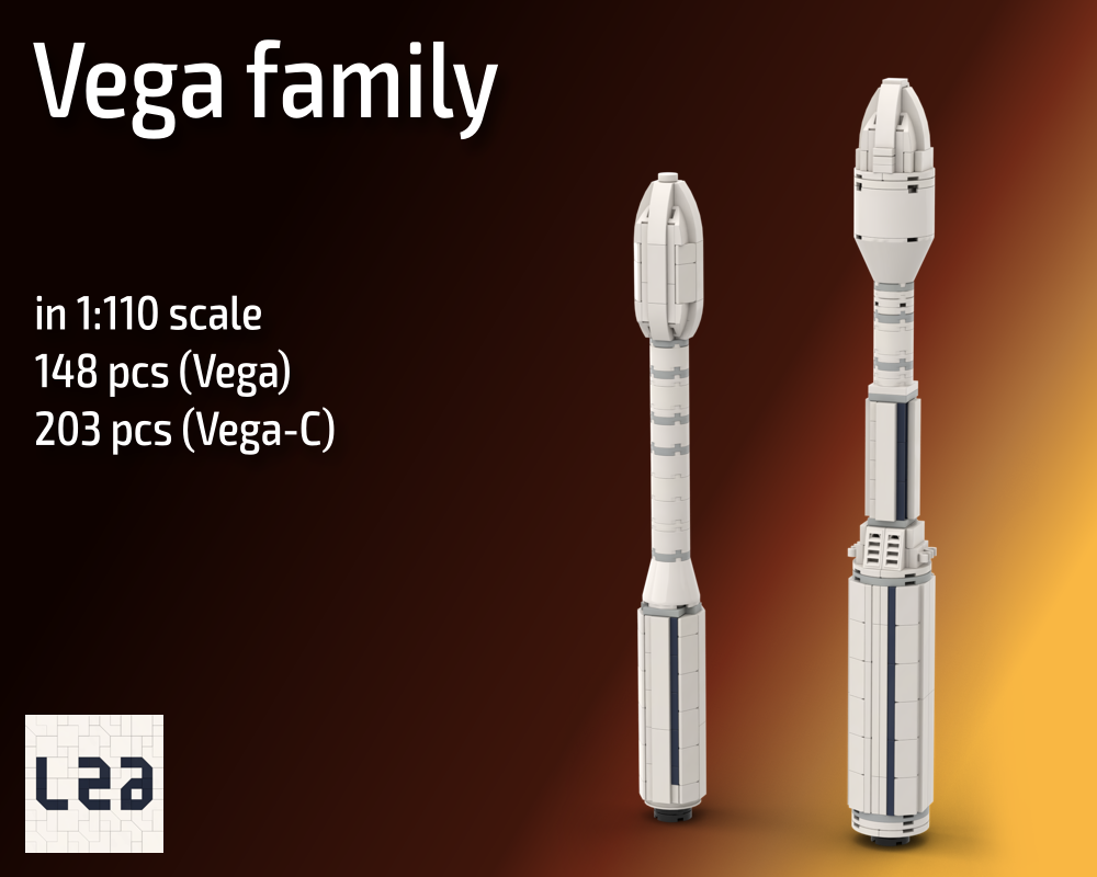 Lego Vega and Vega-C (in 1:110 scale)