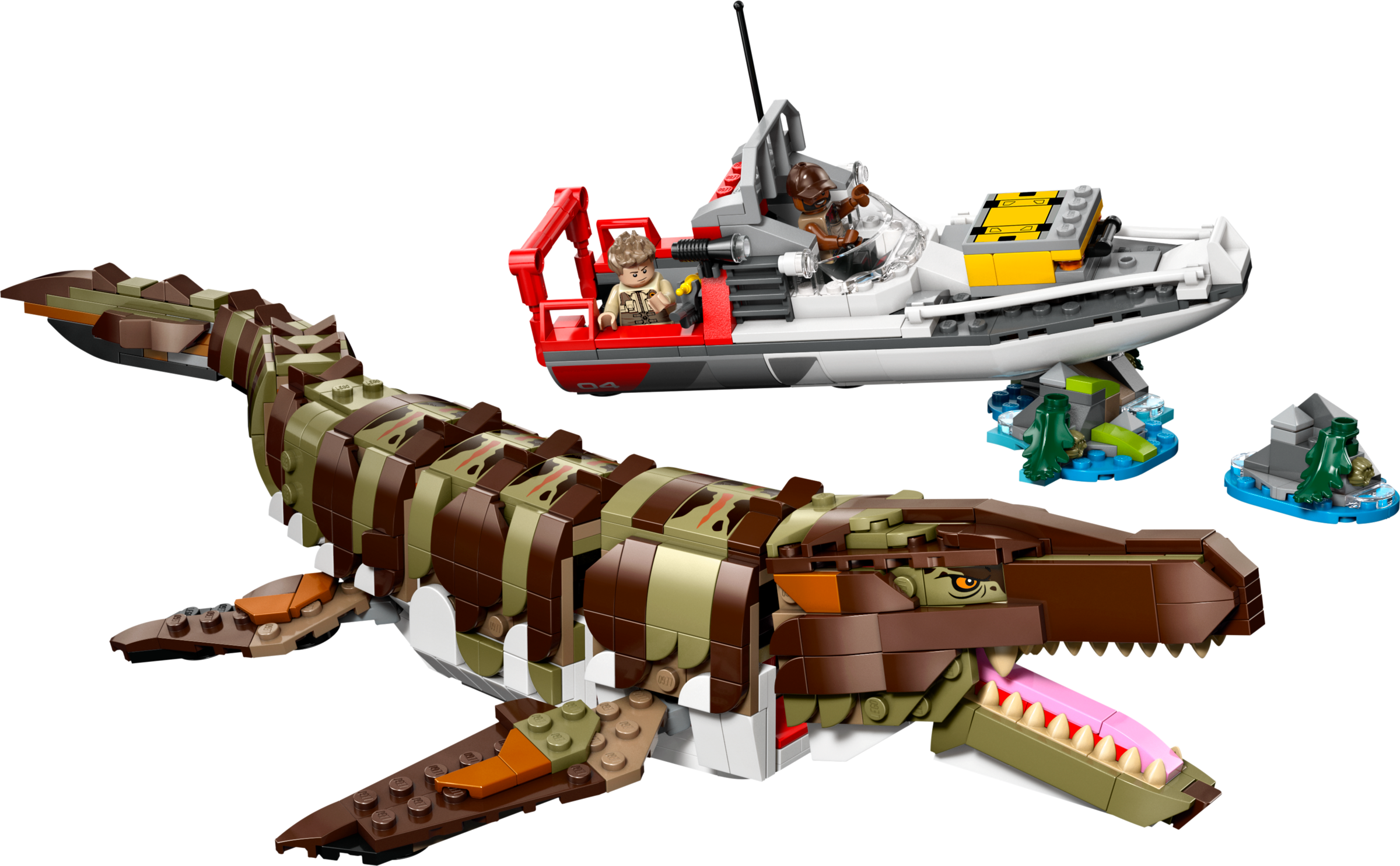 Lego Brick-Built Mosasaurus Boat Mission