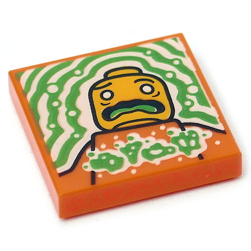 Lego Tile 2 x 2 with Buuurp Print