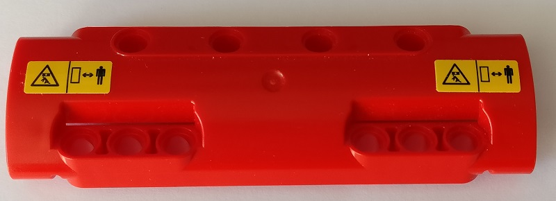 Lego Technic, Panel Curved 11 x 3 with 10 Pin Holes through Panel Surface with Warning Signs Pattern (Stickers) - Set 42082
