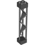 Lego Support 2 x 2 x 10 Girder Triangular Vertical - Type 1 - Solid Top, 3 Posts / Black