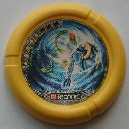 Lego Large Figure Throwing Disk, Scuba / Sub, 5 Pips, Vortex with Tentacles Print / Yellow