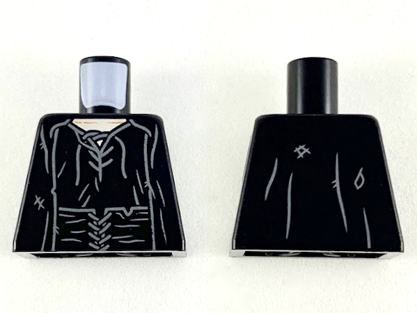 Lego Torso Jacket over Laced Shirt and Wide Laced Belt Pattern / Black