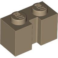 Lego Brick Special 1 x 2 with Groove / Dark Tan