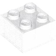 Lego Brick 2 x 2 without Inside Ridges / Opal Trans-Clear