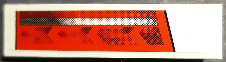 Lego Slope, Curved 4 x 1 with Red Taillight and Silver Stripe Pattern Model Left Side (Sticker) - Set 8214 / White