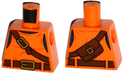 Lego Torso Top with Belts, Bag on Back Pattern / Orange