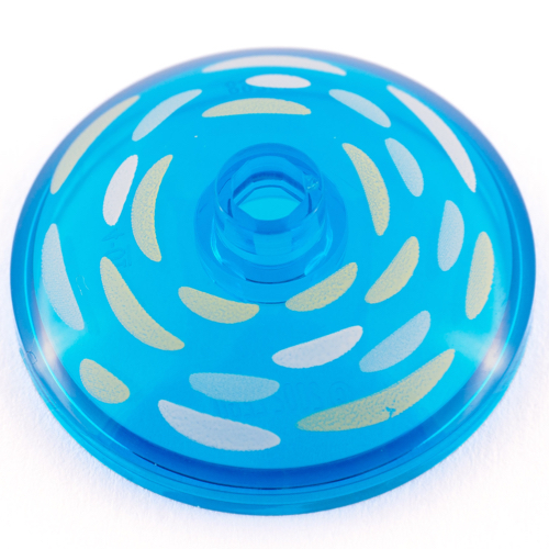 Lego Dish 3 x 3 Inverted [Radar] with Shade of Yellow Paint Strokes in Circles Print