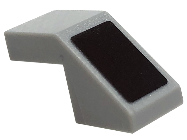 Lego Slope 45 2 x 1 with Cutout without Stud with Black Rectangle Pattern (Sticker) - Set 76909