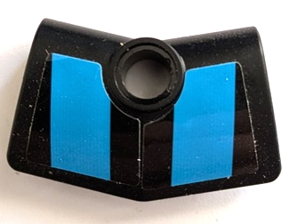 Lego Technic, Panel Curved # 3 2 x 3 x 1 Angled with Dark Azure Stripes Pattern (Stickers) - Set 42162