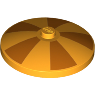 Lego Dish 4 x 4 Inverted [Radar] with Orange Stripes (Parasol)