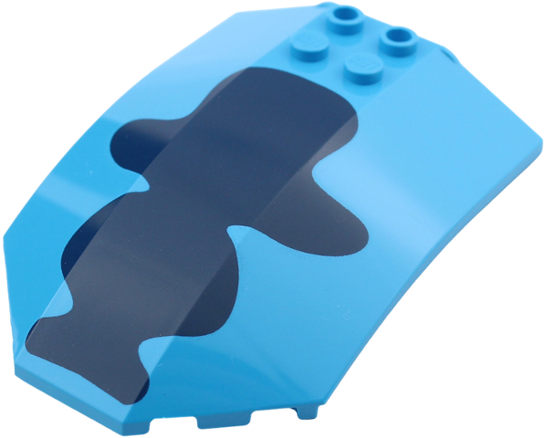 Lego Windscreen 8 x 6 x 2 Curved Sloped Sides with Dark Blue Spot Pattern / Dark Azure